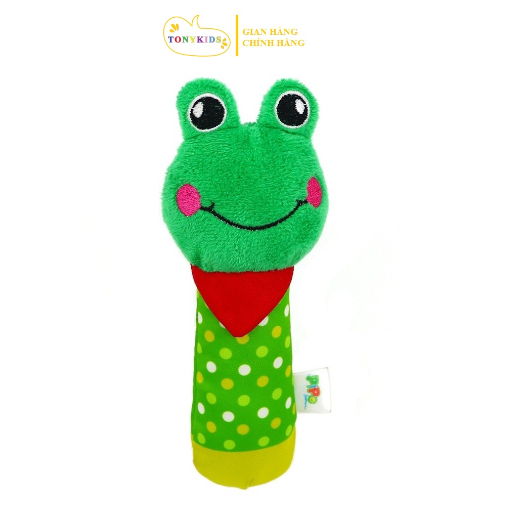Lục lạc vải cầm tay, đồ chơi vải hỗ trợ phát triển đa giác quan cho trẻ sơ sinh thương hiệu Pipovietnam mẫu ếch xanh