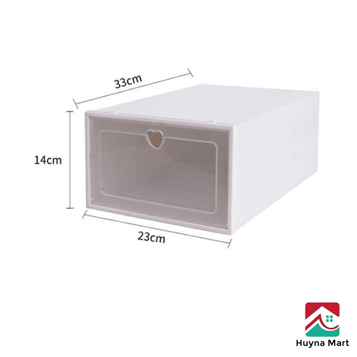 Hộp Đựng Giày Nhựa Dẻo Mica, Nắp Nhựa Cứng Trong Suốt kích thước 33x23x14cm