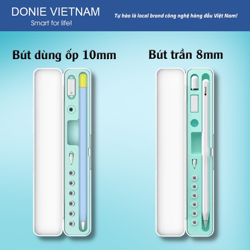 Hộp Đựng Bảo Vệ Bút Cảm Ứng Apple Pencil 1 2 Và Ngòi Bút Chất Liệu Nhựa ABS Nhẹ Lõi Chống Sốc Silicon