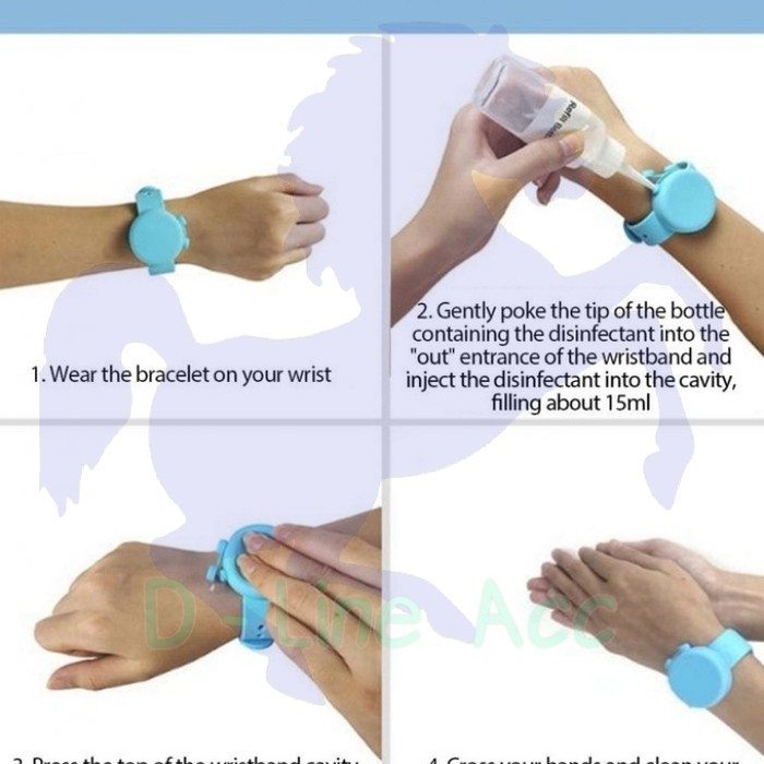 Vòng Đeo Tay Khử Trùng Chống Vi Khuẩn Màu Xanh Lá / Hồng / Xanh Lá / Vàng Đồng Hồ Cho Người Lớn Và Trẻ Em