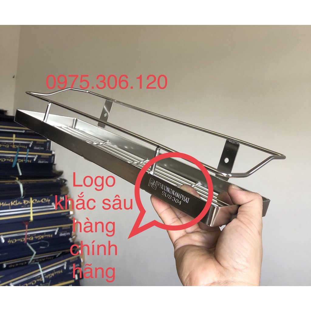 Kệ gia vị trong nhà bếp đựng gia vị 1 tầng 100% INOX 304 HÀNG ĐẶT XƯỞNG KỆ THẲNG LƯỚI 1 TẦNG