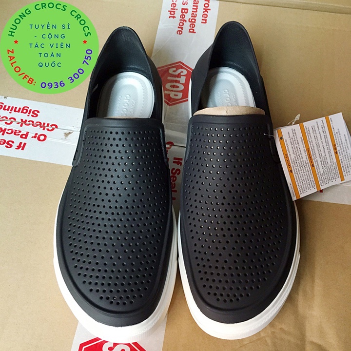 GIÀY NHỰA CROCS CITILANE ROKA SLIP ON CHO NAM MÀU ĐEN XUẤT XỊN FULL BOX