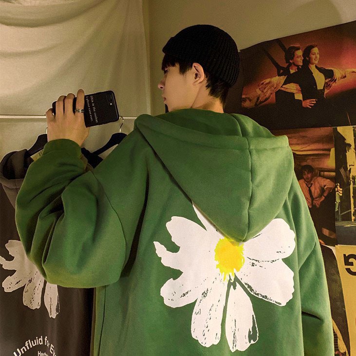 Áo Nỉ Hoodie Dành cho nam và nữ in hình bông cúc siêu hot - Nỉ Loại 1 Form 70kg