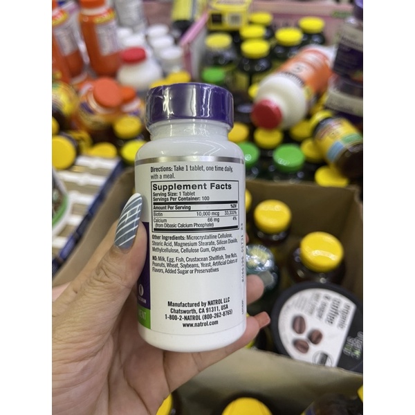Thanh lý biotin biotin 10000 mcg 100 vnature made  hỗ trợ mọc tóc giảm rụng