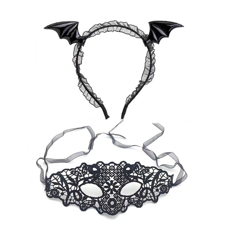 Băng Đô Hình Cánh Dơi Hoạt Hình + Cài Tóc Hóa Trang Dự Tiệc