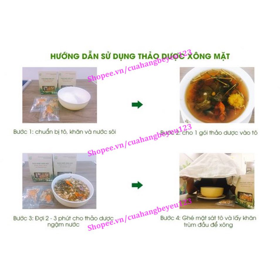 [25gr] Hộp 5 gói thảo dược xông mặt [Làm Đẹp Cung Đình] [Bảo nhiên] (Việt Nam)