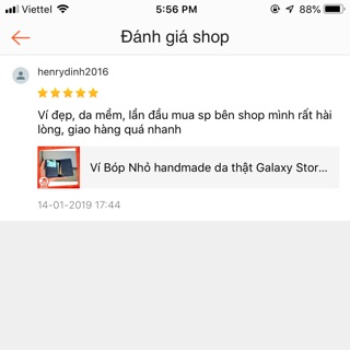 Ví Bóp Nhỏ handmade da thật Galaxy Store GVM02 (Xanh Navy)
