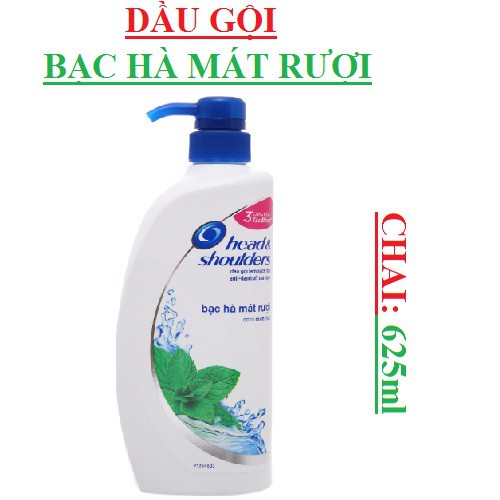 Dầu gội Head&shoulders 625ml; bạc hà,mượt óng,ngăn rụng tóc,sảng khoái,táo,da đầu ngứa