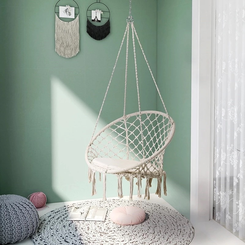 𝑯𝒂̀𝒏𝒈 𝒄𝒐́ 𝒔𝒂̆̃𝒏 - Võng treo đan Macrame size người lớn 80cm hàng đan xuất khẩu