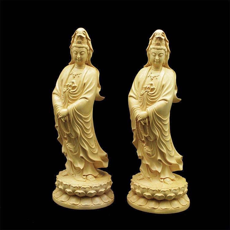 Tượng mini - Tượng mẹ Quan Âm bằng gỗ Hoàng Dương - C12