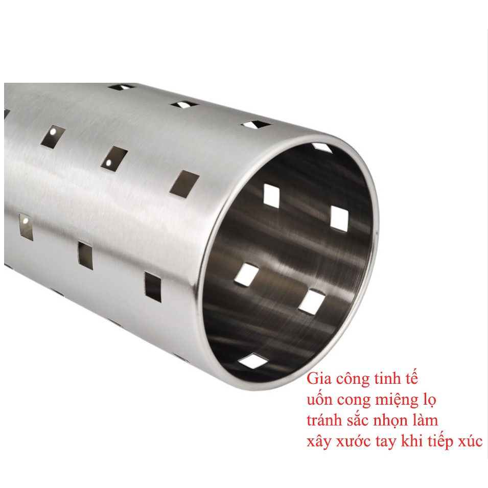 Ống đựng đũa muỗng thìa nĩa dao kéo và vật dụng nhà bếp - Inox 304 cao cấp chống ẩm mốc chống gỉ sét