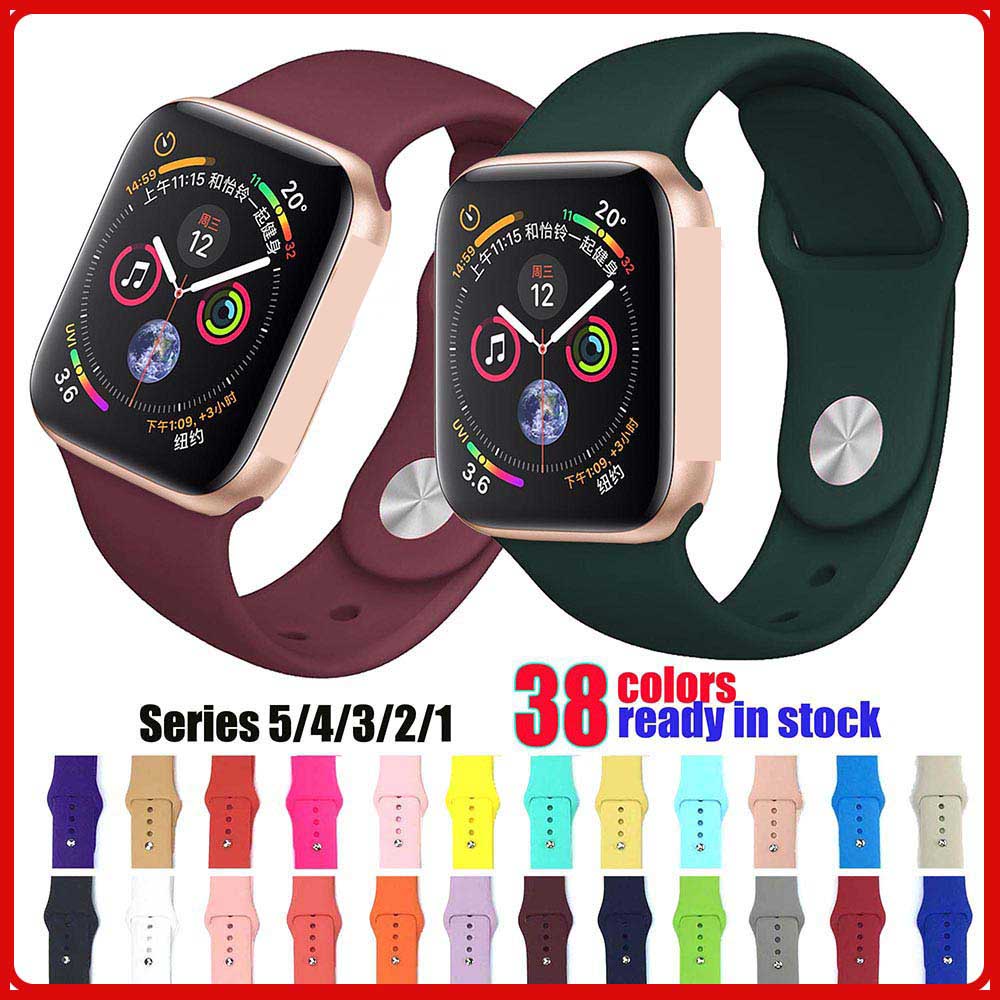 Dây Đồng Hồ Đeo Tay Silicon Mềm 24H 38/40/41mm 42/44/45mm Cao Cấp Dành Cho iWatch Series SE 7/6/5/4/3/2/1