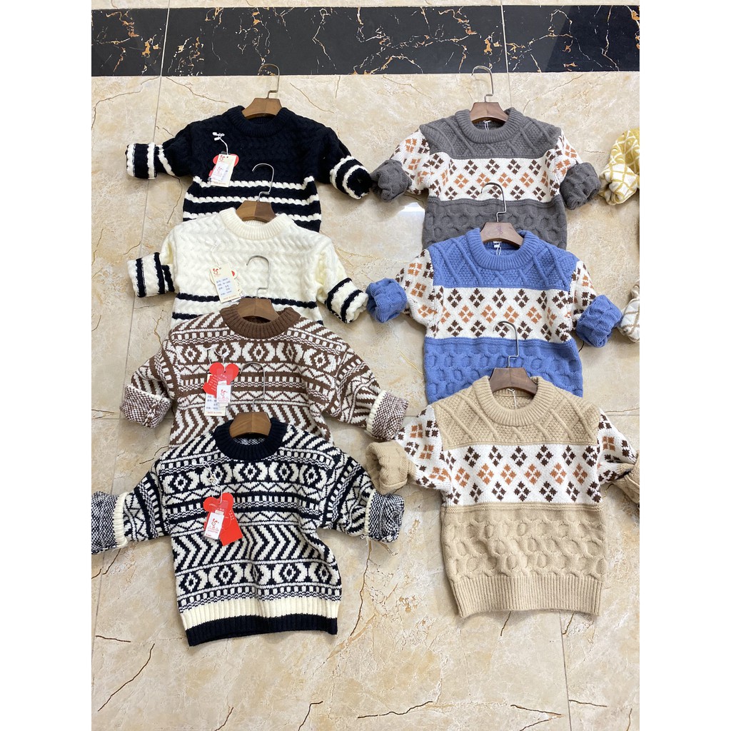 Áo Len Thổ Cẩm Cho Bé Mặc Mùa Đông size 90-130(1-5 tuổi)