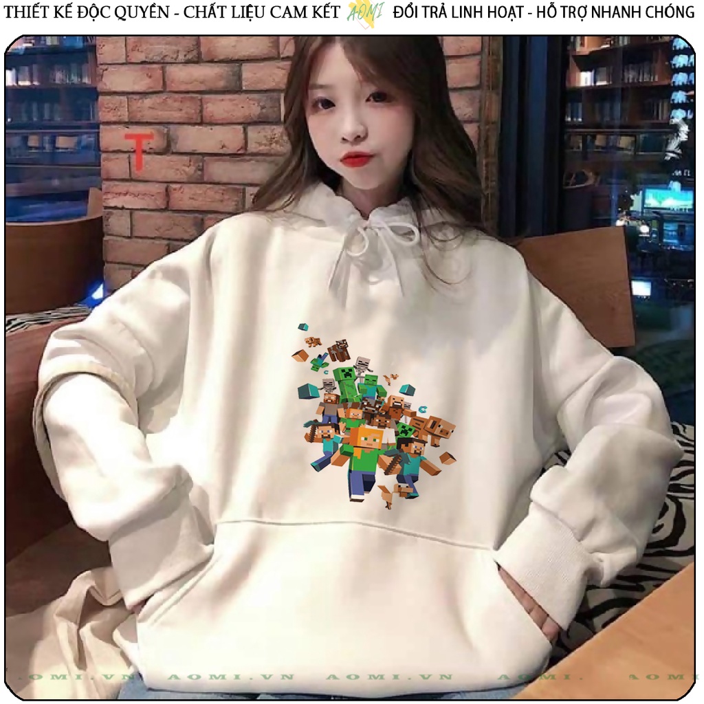 Áo khoác Nỉ Bông HOODIE robloxing game tay dài da cá mũ trùm đầu unisex full size AOMIVN