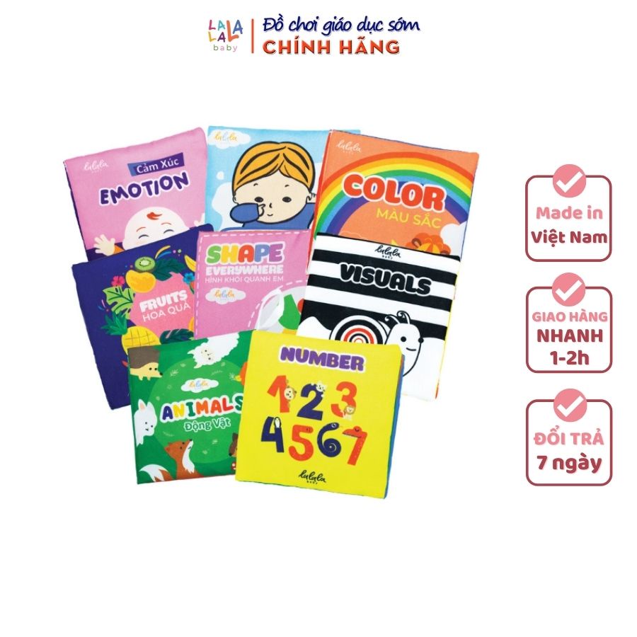Bộ sách vải cho bé Lalala Baby nhiều chủ đề thú vị. Mini cloth book