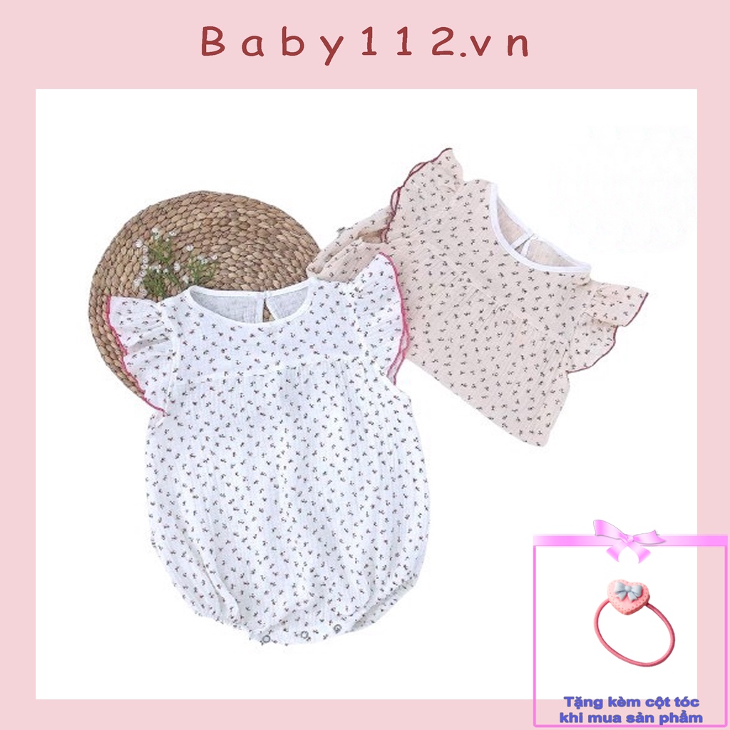 Đầm bé gái sơ sinh, váy bé gái sơ sinh chất liệu cotton 100% in hoa nhí cho bé từ 6 tháng đến 2 tuổi