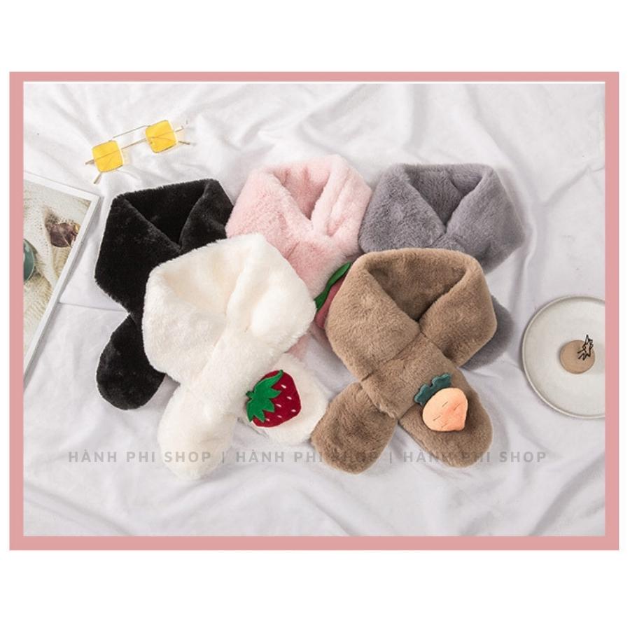 Khăn len Quàng Cổ Cho Bé Trai Và Bé Gái Phong Cách Hàn Quốc Hoạ Tiết Trái cây dễ thương - Hành Phi Shop