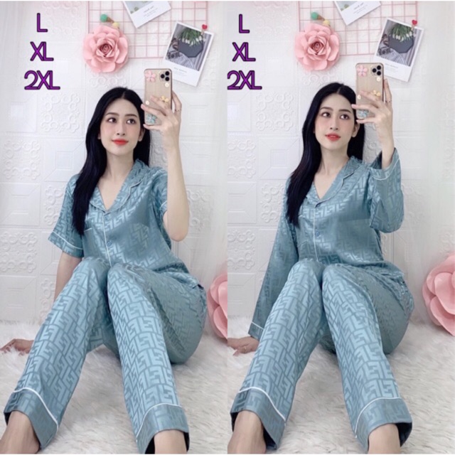 [NHIỀU SIZE 50-75kg] 🔮 Bộ Pijama Lụa Gấm Cao Cấp, túi quần sâu