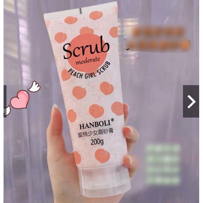 Kem Tẩy Da Chết Body đào HANBOLI 200g[MẪU MỚI]dạng tuýp