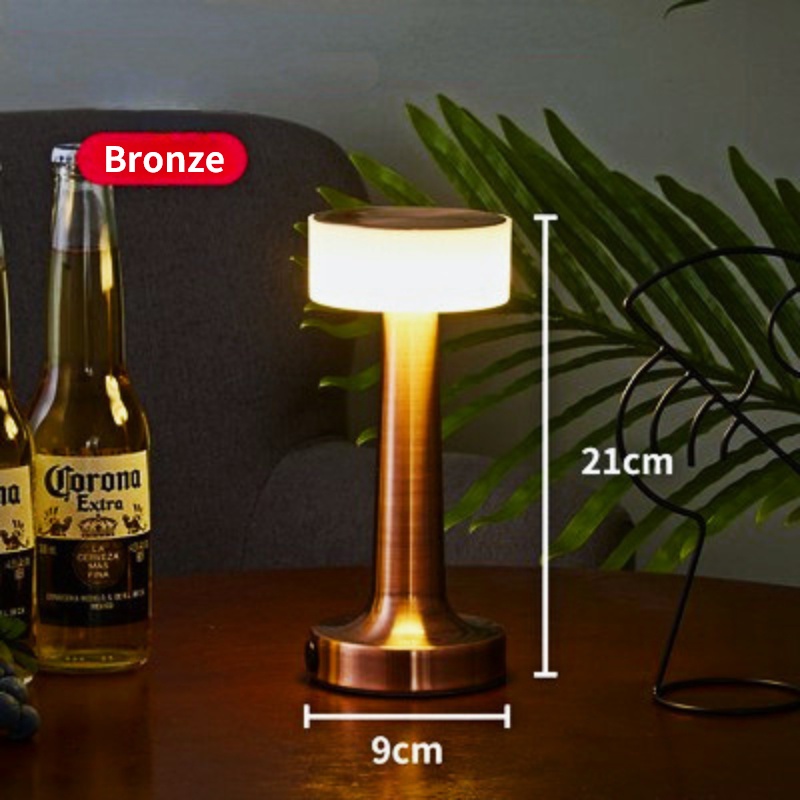 Đèn LED Để Bàn Không Dây Sạc USB Bằng Kim Loại Dùng Trang Trí Nhà Hàng / Quán Bar