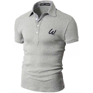 Áo thun nam cổ bẻ thun cotton