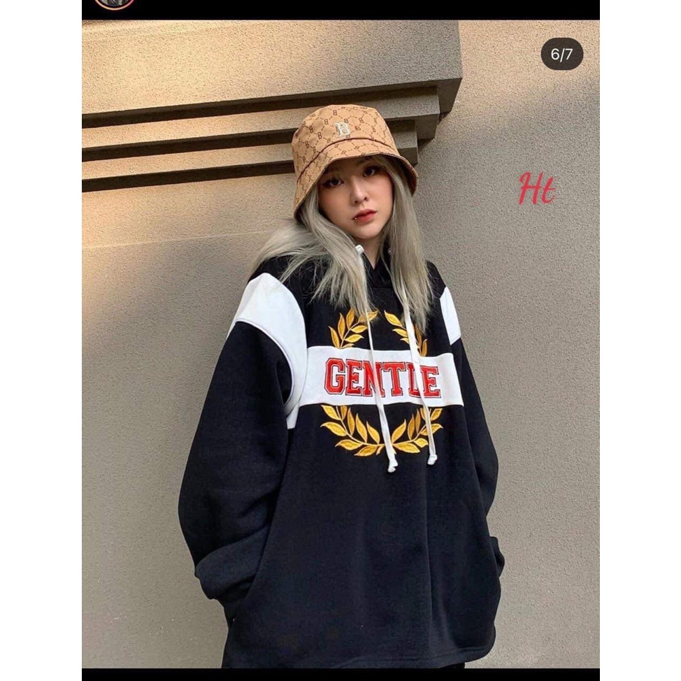 [ SẴN HÀNG +ĐỦ SIZE + GIÁ RẺ ]Áo hoodie phối Gentle  form to, chất Nỉ siêu đẹp