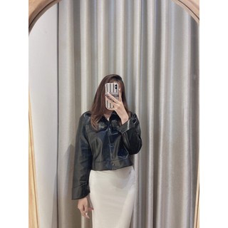 Áo da <Freeship>Áo khoác da nữ croptop basic freesize hot trend