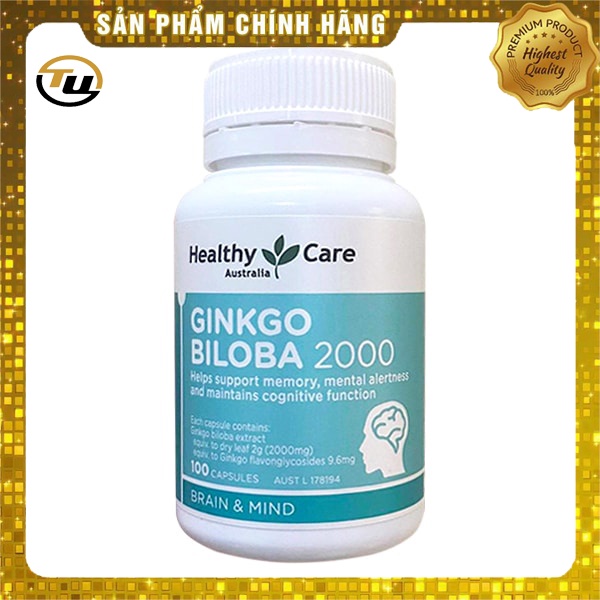 Bổ não [Úc] Healthy Care Ginkgo Biloba 2000mg