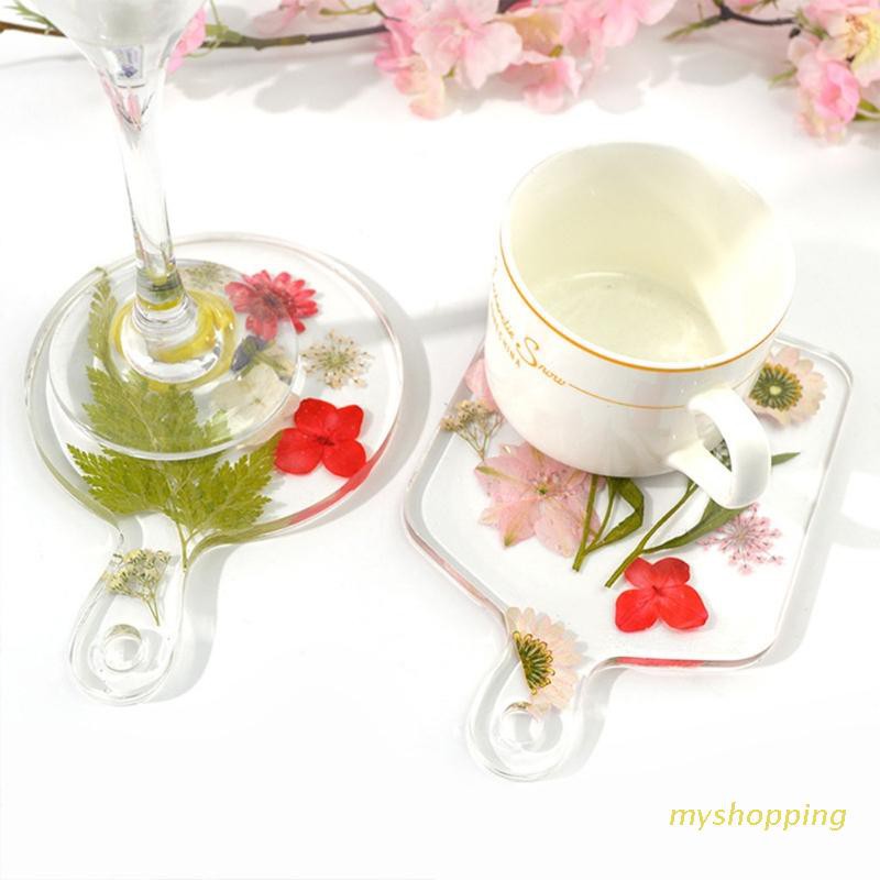 Bộ 2 khuôn silicon để tự làm khay lót cốc trang trí nội thất tiện lợi