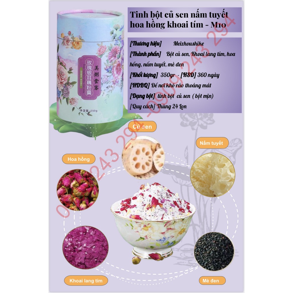 Bột Củ Sen Mix Hạt Dinh Dưỡng, Ngũ Cốc Giảm Cân, Ăn Kiêng, Eat Clean Healthy Dưỡng Nhan hiệu Meizoushike