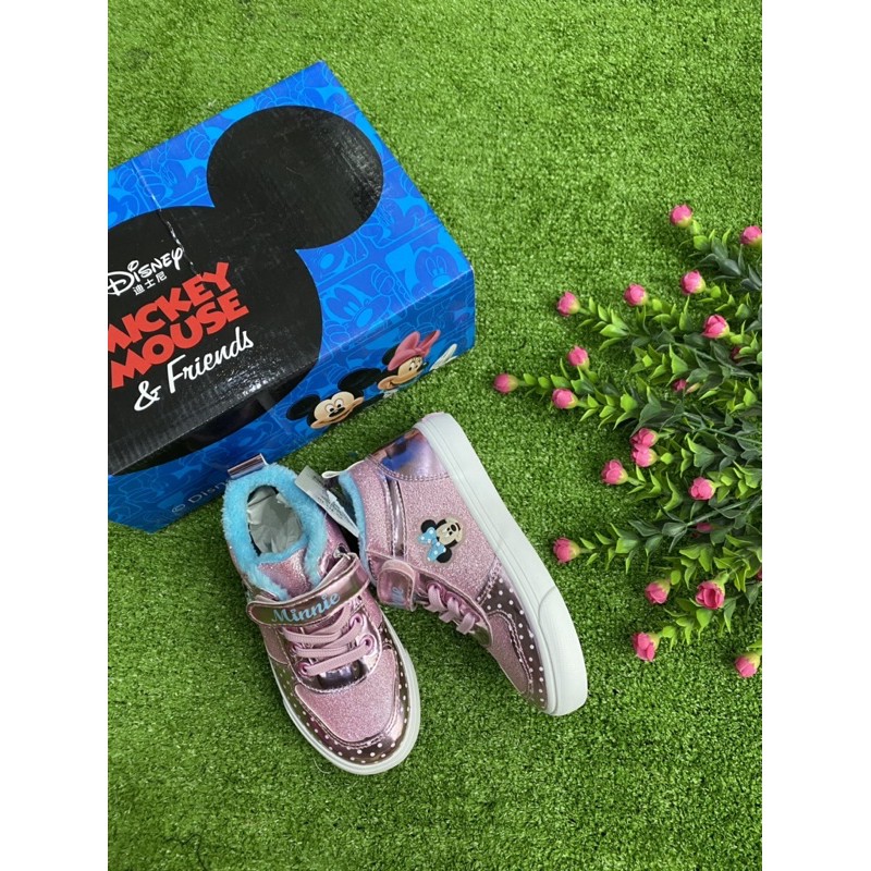Giày lót lông cao cổ xuất dư Disney cho bé trai bé gái