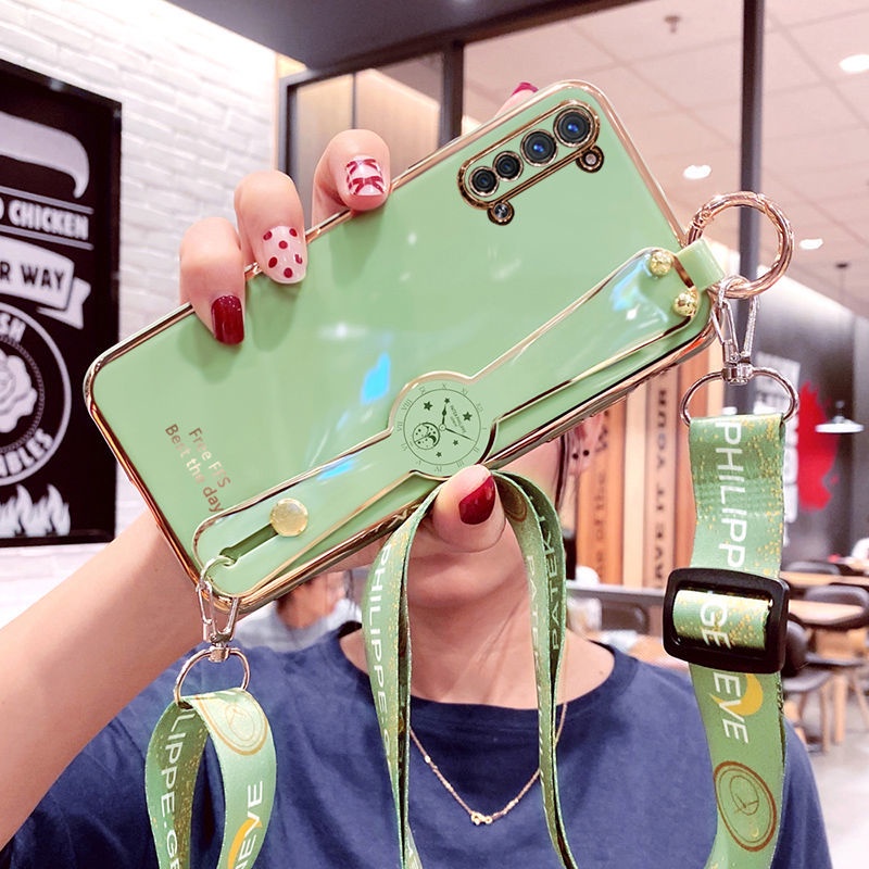 Ốp điện thoại QIANZI silicon mềm có dây đeo cho OPPO reno3 reno4 reno4 pro reno5 reno5pro reno3 pro reno2 reno2Z 2F