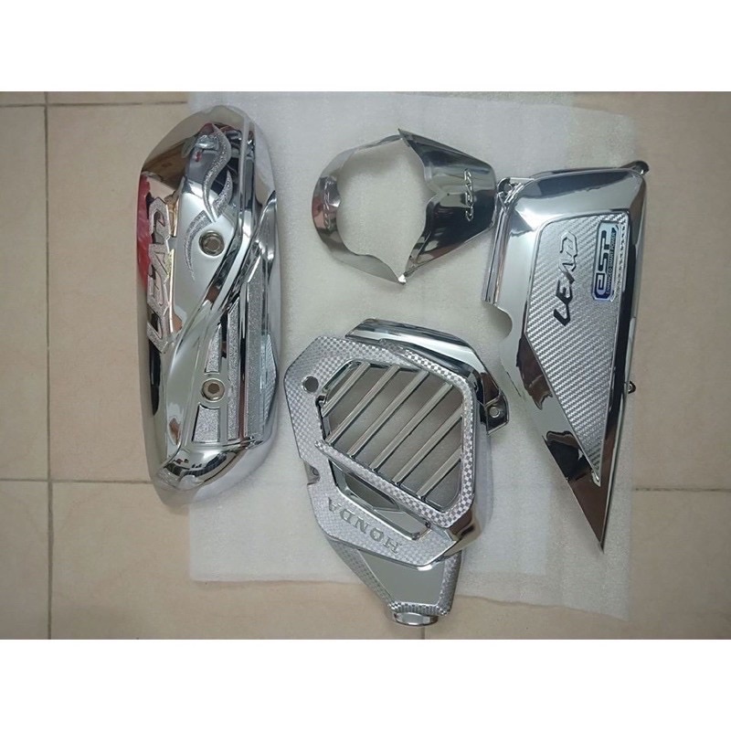 Combo 4 món ốp mạ xi crom trắng dành cho xe lead 17-21