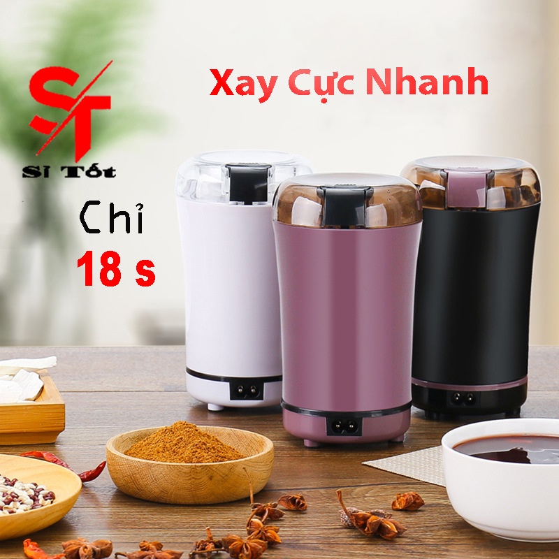 Máy Xay Hạt Khô Bột Ngũ Cốc, Cafe, Thảo Dược, Các Loại Hạt Cực Nhanh Chỉ Từ 6 Đến 18 Giây