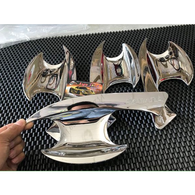 Ốp tay nắm cửa, hõm cửa xe HYUNDAI SANTAFE 2019-2020 mạ crom cao cấp