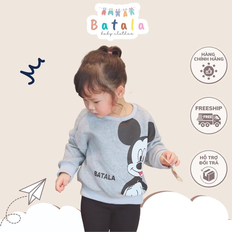 Áo nỉ hoodie trẻ em BATALA KIDS, áo nỉ cho bé trai bé gái in hình mickey dày dặn 1-6 tuổi
