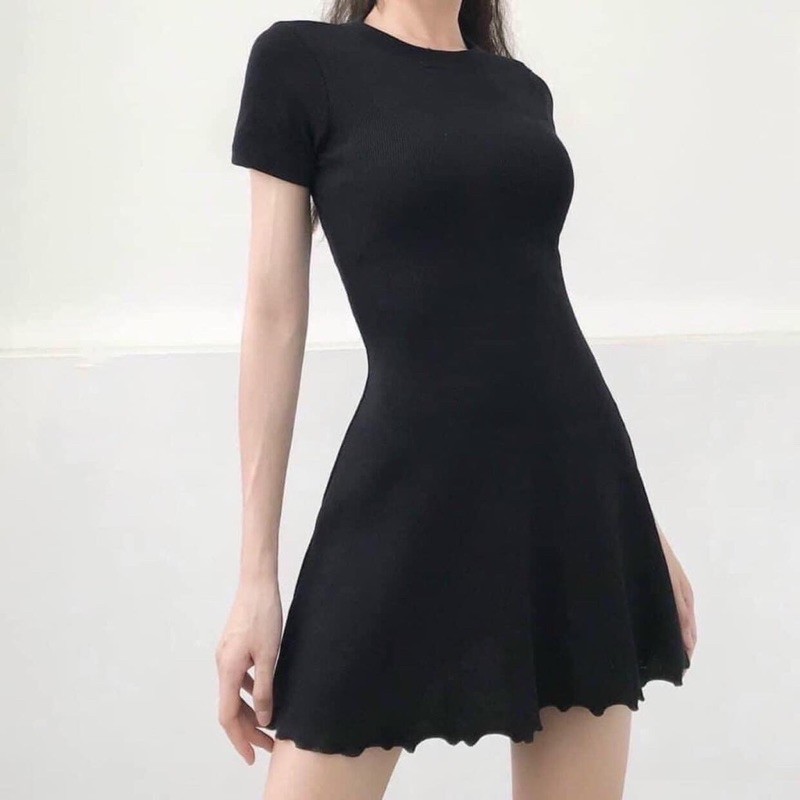 [Rẻ Vô Địch]Váy Đen Đuôi Bèo Côc Tay Nữ [FREESHIP] 🌸 Đầm Dáng Ôm Body,Thiết Kế Bánh Bèo Tiểu Thư Ulzzang HOT