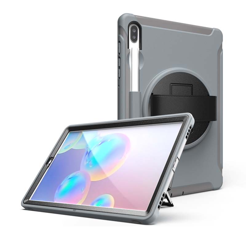 Ốp máy tính bảng 3 lớp chống sốc có giá đỡ và dây đeo tay cho Samsung Galaxy Tab S6 10.5 2019 SM-T860 SM-T865 10.5 inch