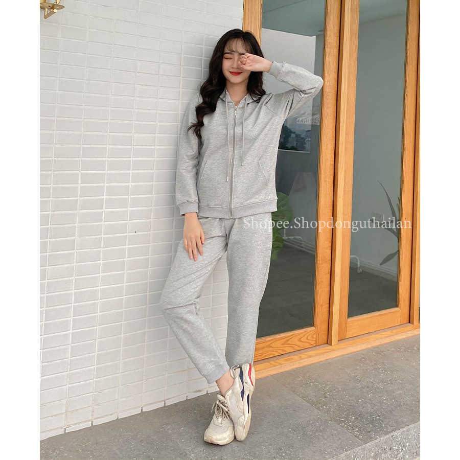 Bộ Hoodie nỉ da cá cotton cao cấp