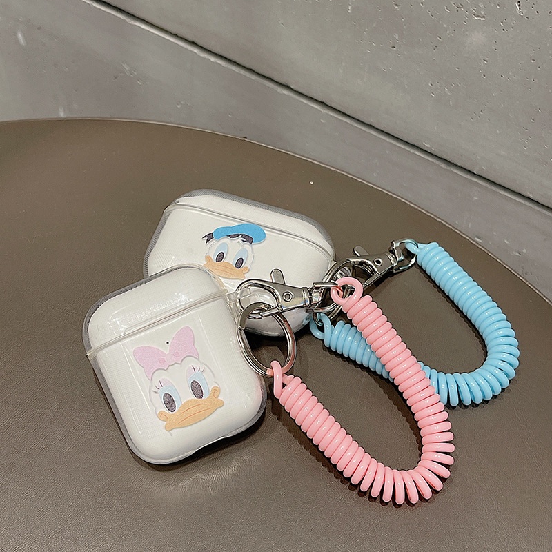 Vỏ Bảo Vệ Hộp Sạc Tai Nghe airpods 1 2 Pro 3rd Generation Pro 1/2 Trong Suốt Chống Sốc Họa Tiết Hoạt Hình Kèm Dây Đeo Kiểu Nhật Hàn