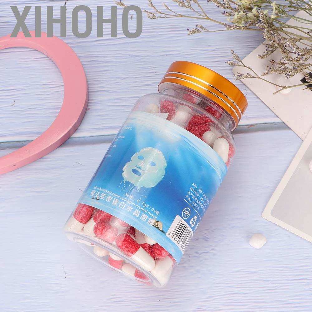 (Hàng Mới Về) Set 100 Mặt Nạ Viên Pha Lê Collagen Dưỡng Ẩm Chống Lão Hóa Tự Làm