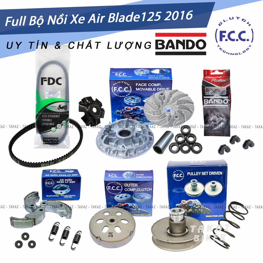 A8 Trọn bộ Full tất cả bộ nồi xe Air blade 125 đời 2016 - Vario 125 - PCX 125/150 FCC có Pulley