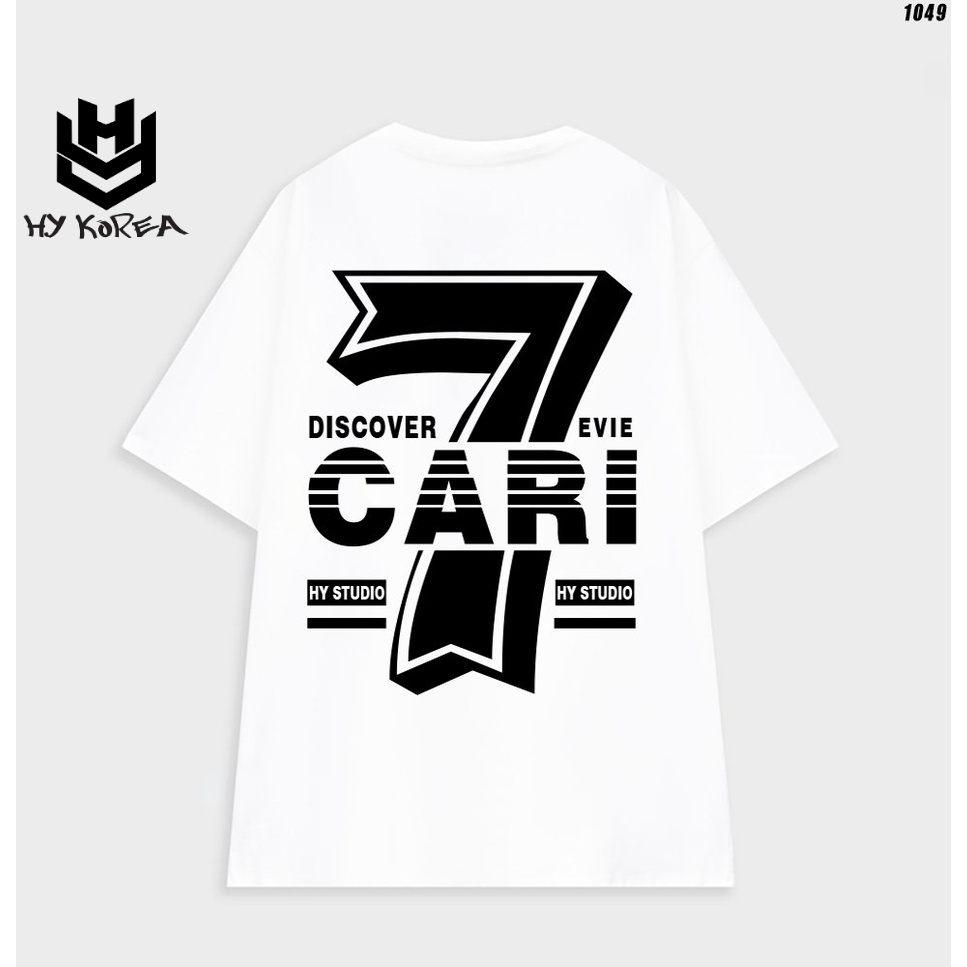 Áo phông tay lỡ nam nữ unisex form rộng CARI 1049 HY KOREA