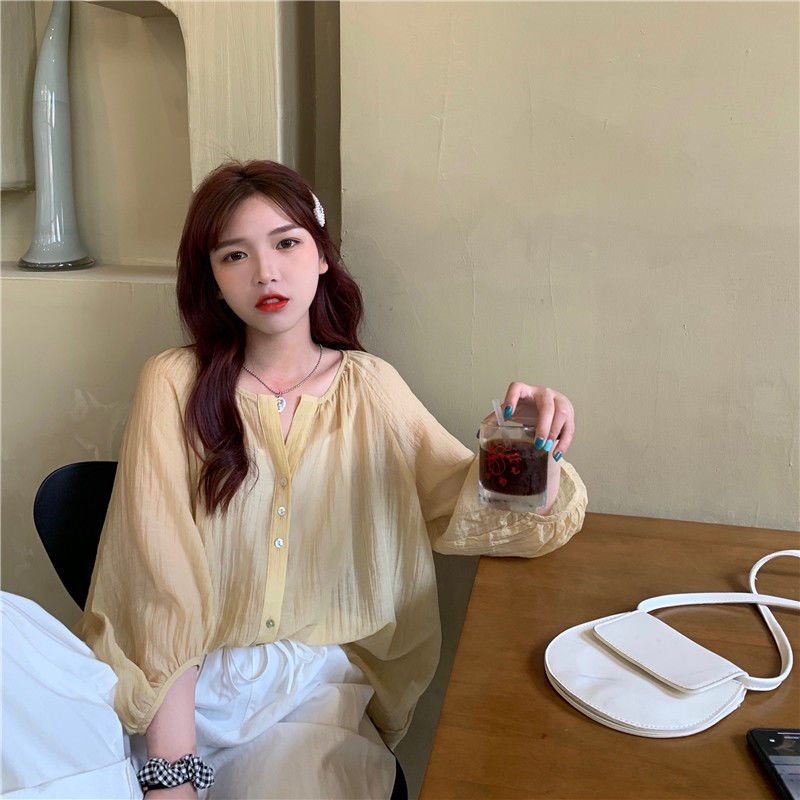 Áo Sơ Mi Chiffon Tay Dài Thời Trang Hàn Quốc