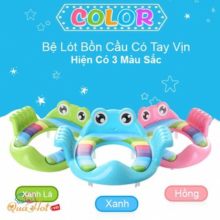 BỆ LÓT THU NHỎ BỒN CẦU HÌNH ẾCH CÓ TAY VỊN CHO BÉ, BỆ TOILET, KỆ BỒN CẦU VỆ SINH CHO BÉ shop huyên anh