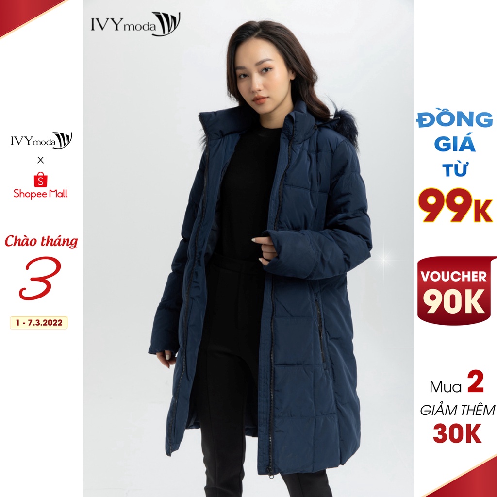 Áo phao chần bông dáng dài IVY moda MS 71B8003