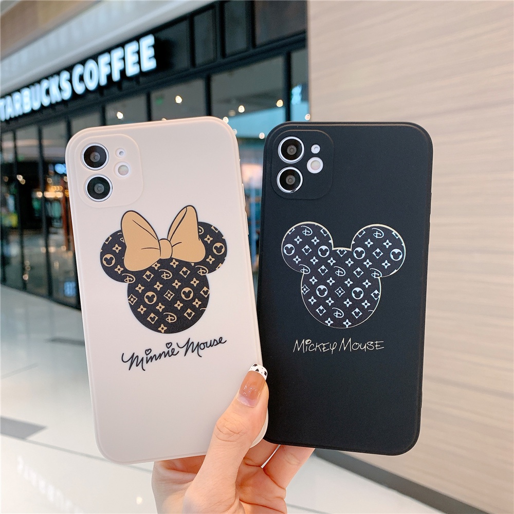 Ốp điện thoại silicon mềm dẻo hình hoạt hình Mickey Minnie thích hợp cho Iphone 13/ 12/ 11 Pro Max X Xr 6 7 8 Plus