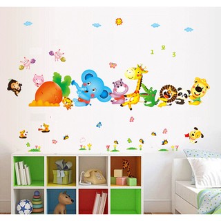 Decal dán tường decal trang trí đoàn tàu thú 1 binbin eb149