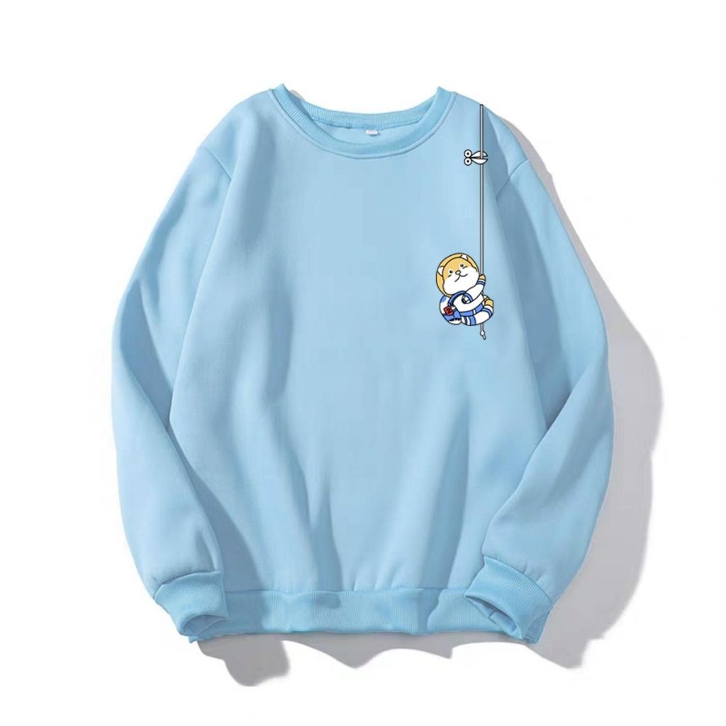 ÁO SWEATER NỈ UNISEX IN GẤU LEO DÂY SIÊU DỄ THƯƠNG ÁO FORM RỘNG NAM NỮ ĐỀU MẶC ĐƯỢC