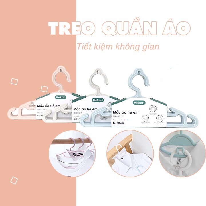 Set 10 móc phơi quần áo tiện lợi cho gia đình nhựa Việt nhật VN2830